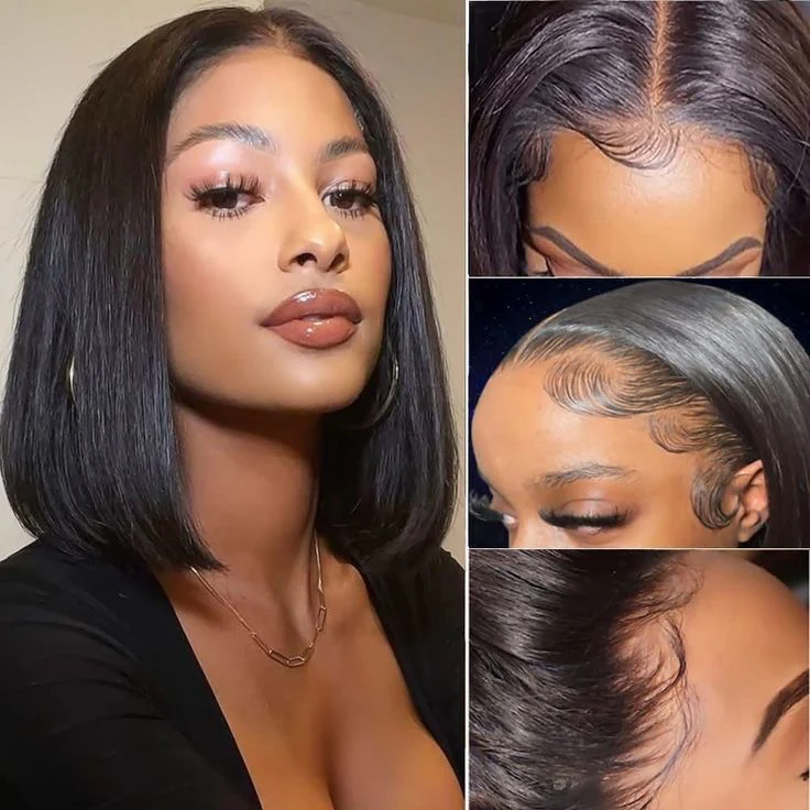 Double Drawn Full Frontal Human Hair BOB Wigs - Image 3
