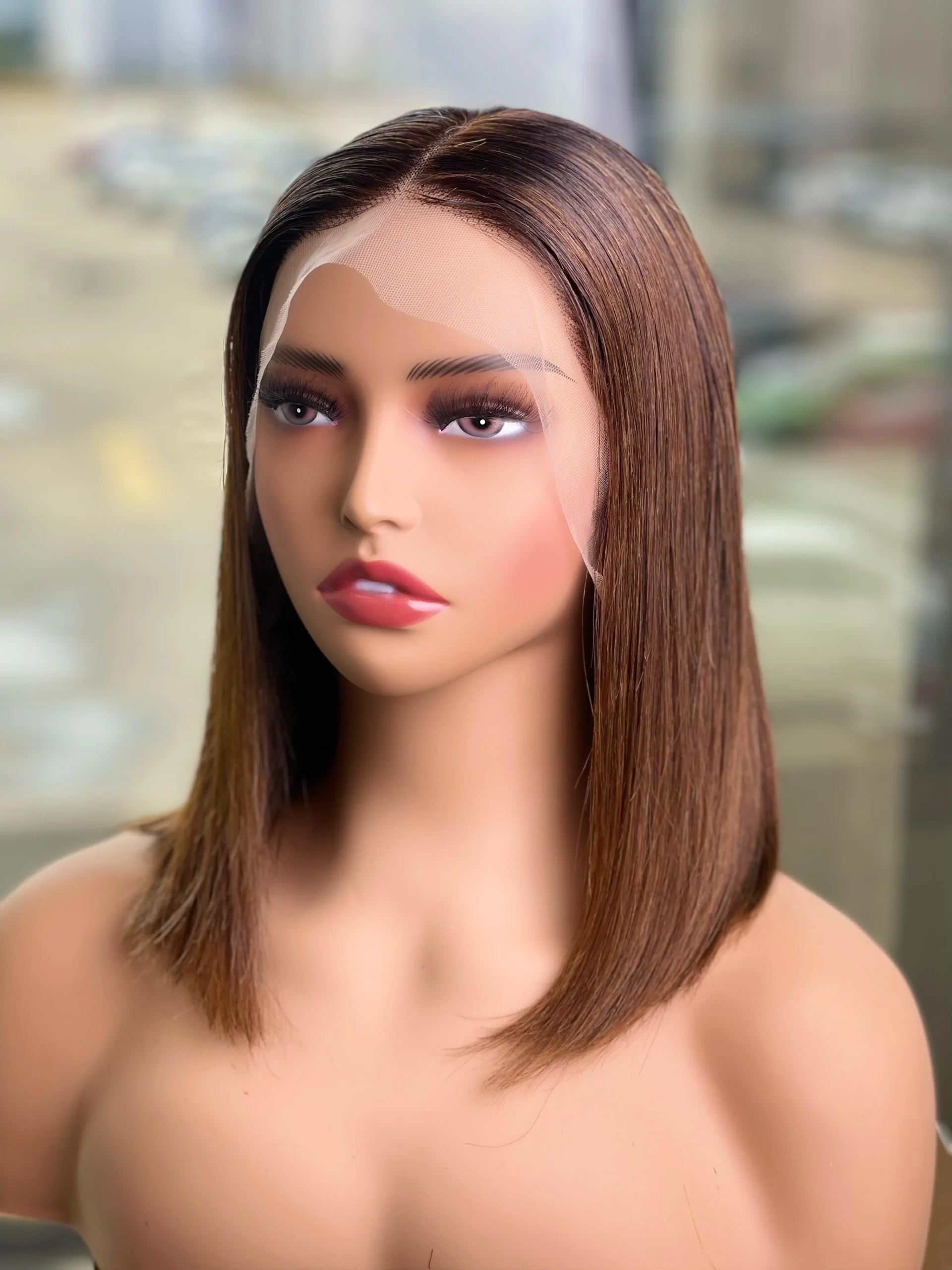 EMMY Lace Frontal Ombre Brown Bob 10 Inch