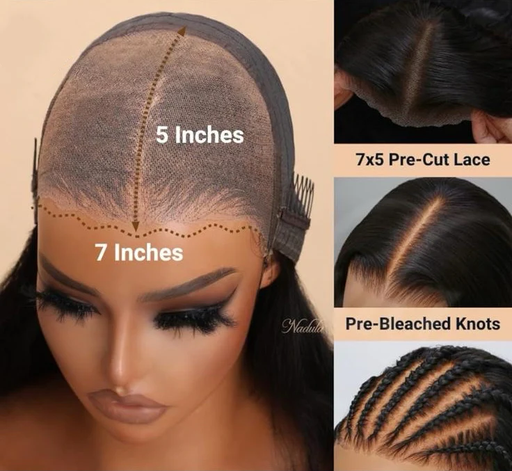 Wear And Go Pre-Bleached Double Drawn Bob With 7 X 5 Closure Wigs - Image 4
