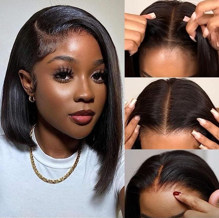 Wear And Go Pre-Bleached Double Drawn Bob With 7 X 5 Closure Wigs - Image 2
