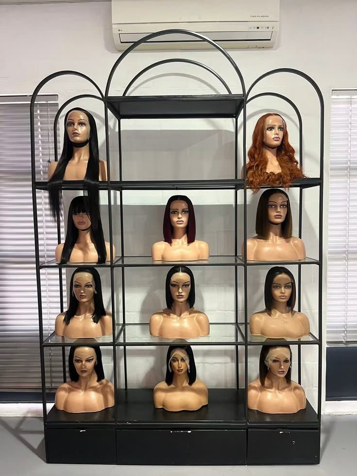 human hair wigs on display Zeeski Luxe Hair South Africa collection