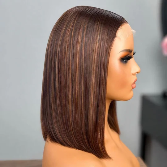 HD Silk Highlight Glueless Bob Wig 10 Inch - Image 2