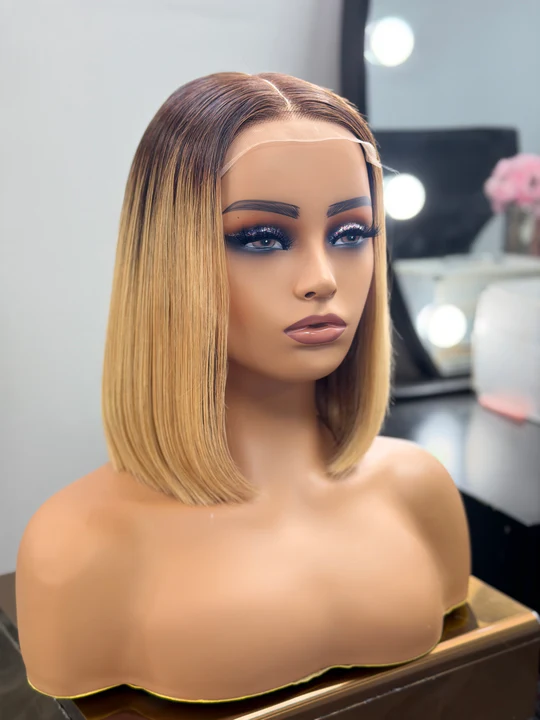 Blonde Elengance Ombre Glueless Bob Wig 10 Inch